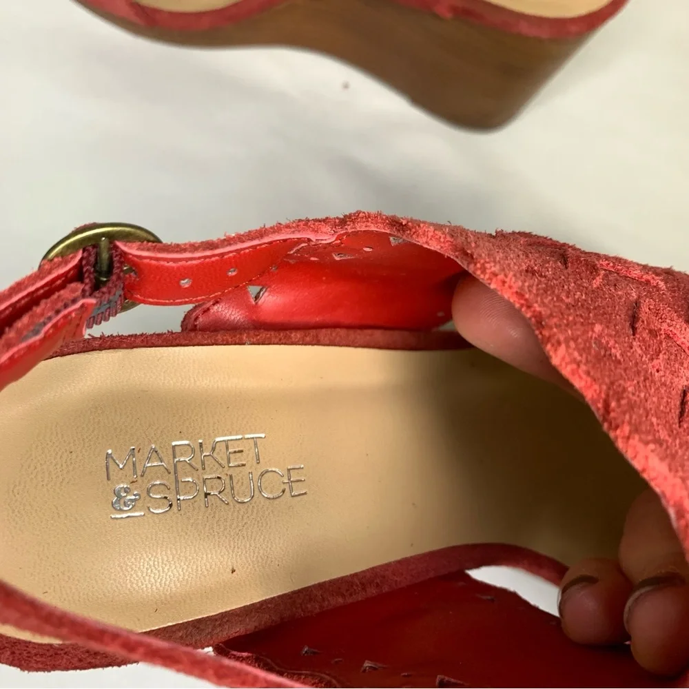 MARKET & SPRUCE Paula Suede Slingback Wedges